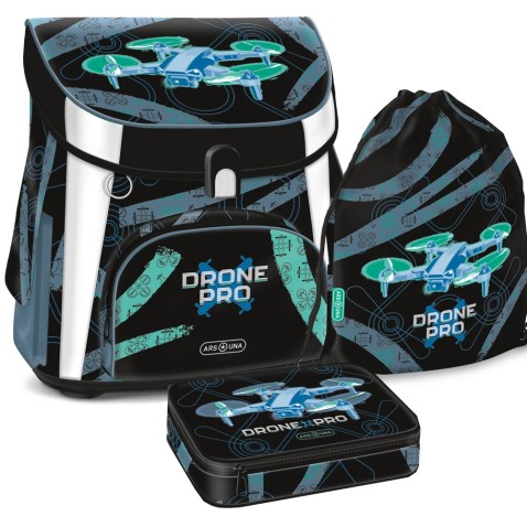Aktovka pro prvňáčky Ars Una Drone Pro magnetic, 3dílný set