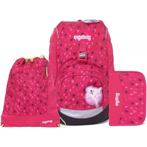 Školní batoh Ergobag prime Pink hearts SET