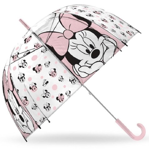 Dětský deštník Minnie růžový průhledný