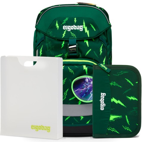 Školní set Ergobag prime Fluo blesk batoh+penál+desky