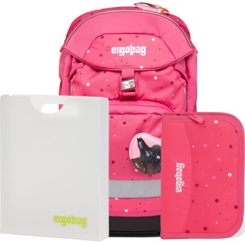 Školní set Ergobag prime Pink confetti 2023 batoh+penál+desky