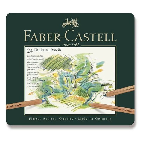Umělecké pastely Faber-Castell Pitt Pastel - plechová krabička - 24 barev