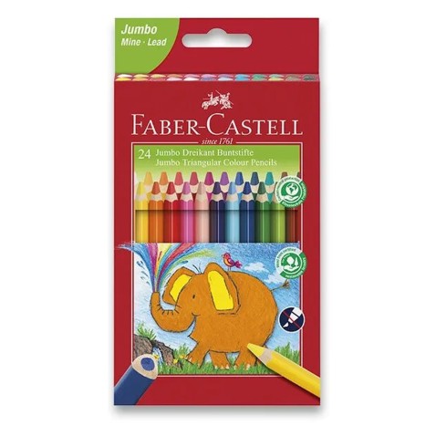 Pastelky Faber-Castell Extra Jumbo trojhranné - 24 barev