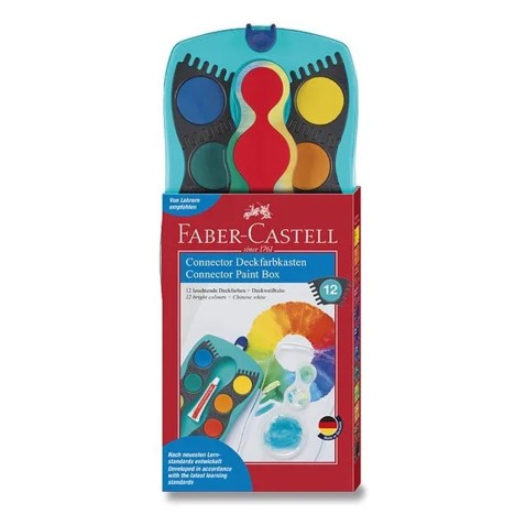 Vodové barvy Faber-Castell Connector, tyrkysová - 12 barev