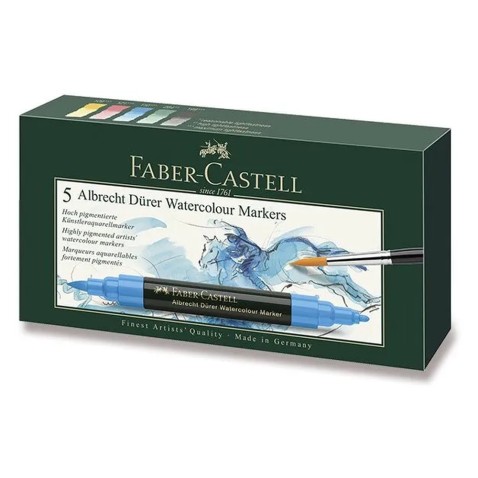 Akvarelové popisovače Faber-Castell Albrecht Dürer - 5 barev