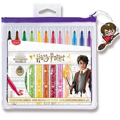 Dětské fixy Maped Color'Peps Harry Potter 12 barev, pouzdro na zip