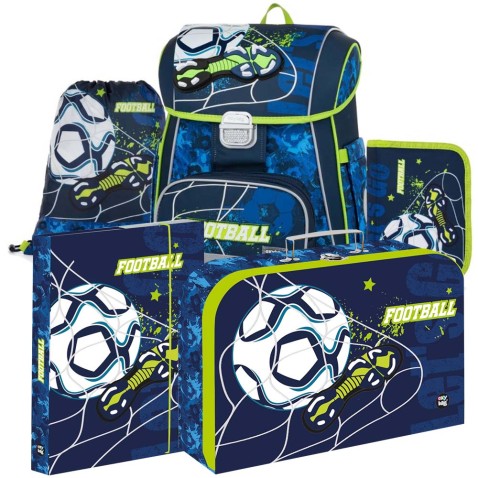 Aktovka pro prvňáčky Oxybag PREMIUM Fotbal 5dílný set