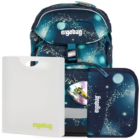 Školní batoh pro prvňáčka Ergobag Prime Galaxy space SET batoh+penál+desky