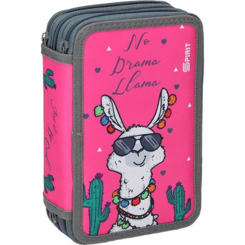 Penál Spirit Lama Pink třípatrový vybavený