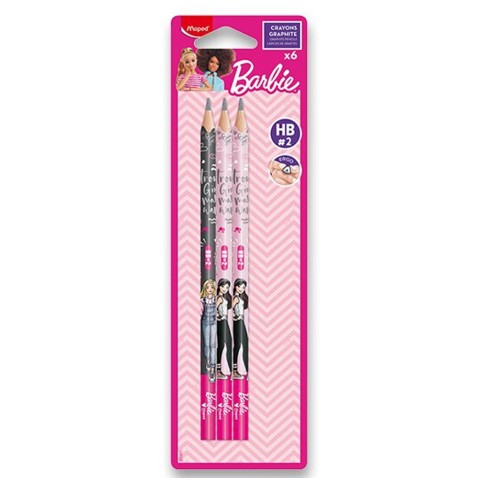 Trojhranné grafitové tužky HB Barbie 6ks
