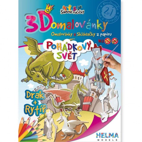 Omalovánky 3D - Drak a rytíř A4