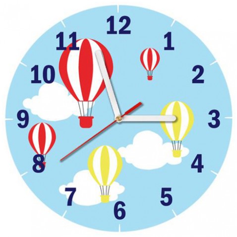 Dětské nástěnné hodiny Let balónem