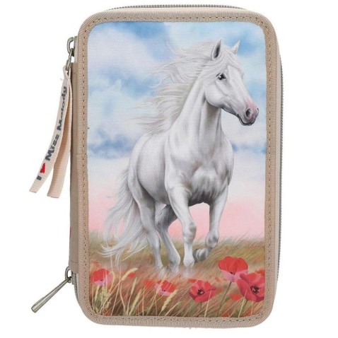 Třípatrový penál Miss Melody Poppy Sand, vybavený
