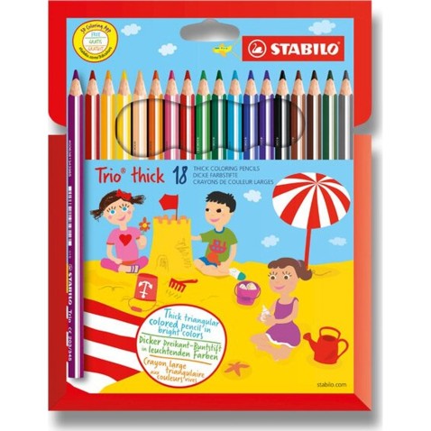 Pastelky Stabilo Trio - 18 barev