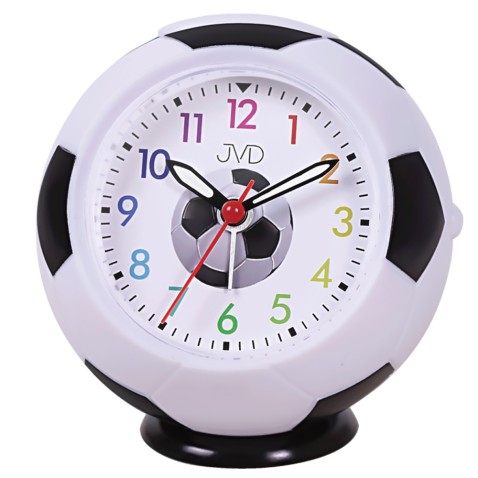Dětský budík JVD Fotbalový míč černo-bílý