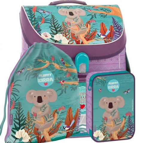 Školní set Ars Una Kirra Koala magnetic aktovka + penál + sáček