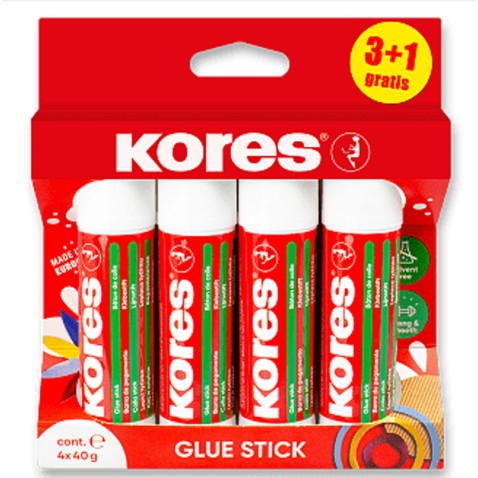 Lepící tyčinka Kores 40 g 3+1 zdarma