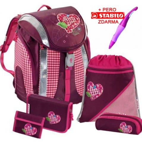 Školní batoh Hama Flexline Tweedy Hearts