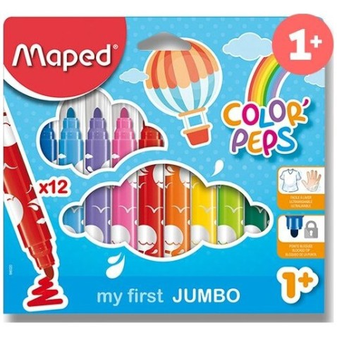 Dětské fixy Maped Color'Peps Jumbo 12 barev