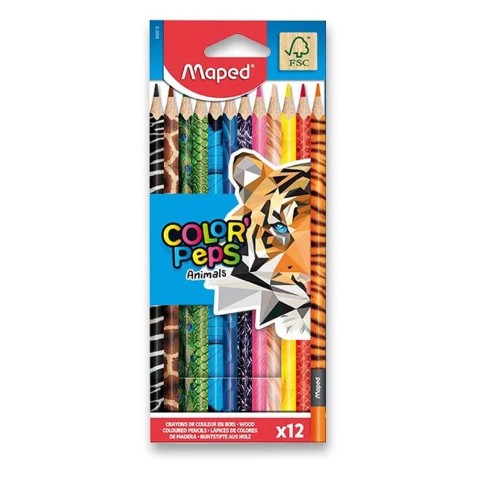 Pastelky Maped Color'Peps Animals 12 barev