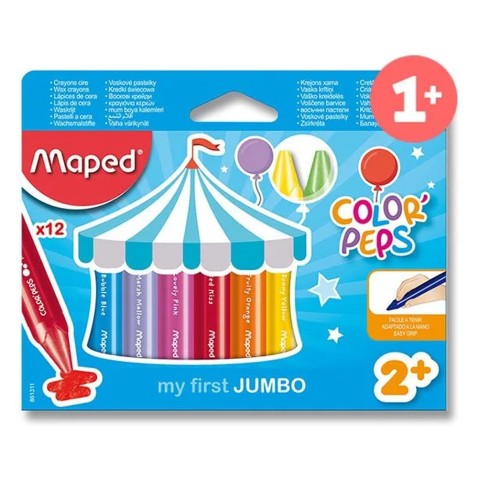 Voskovky Maped Wax JUMBO, 12 barev