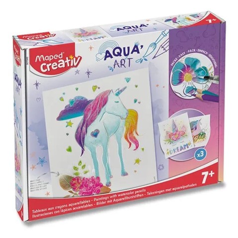 Sada Maped Creativ - akvarelové obrázky - Jednorožec