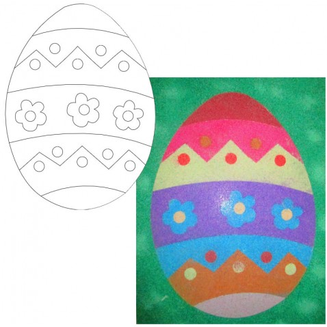 Malování z písku šablona VAJÍČKO