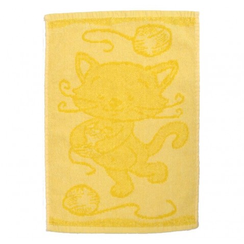 Dětský ručník Cat yellow