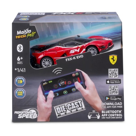 Maisto RC - DIE-CAST METAL se světly,FXX-K EVO, 1:41, 2,4GHz, USB, XTR, Bluetooth 5.0