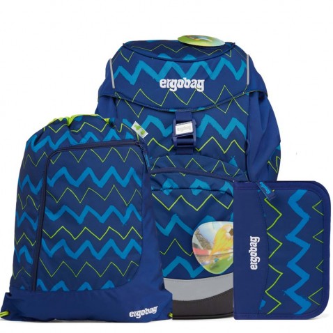 Školní batoh Ergobag prime Modrý Zig Zag 2021 SET