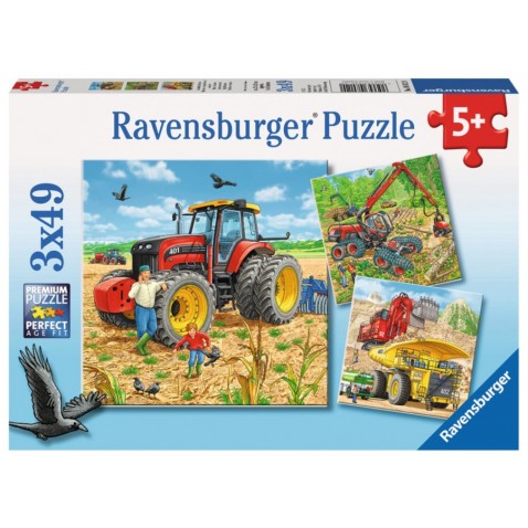 Puzzle Velké stroje 3x49 dílků