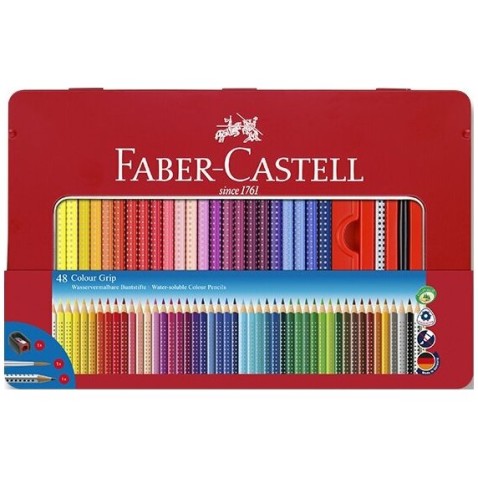 Pastelky Faber-Castell Grip 2001 plechová krabička 48 barev