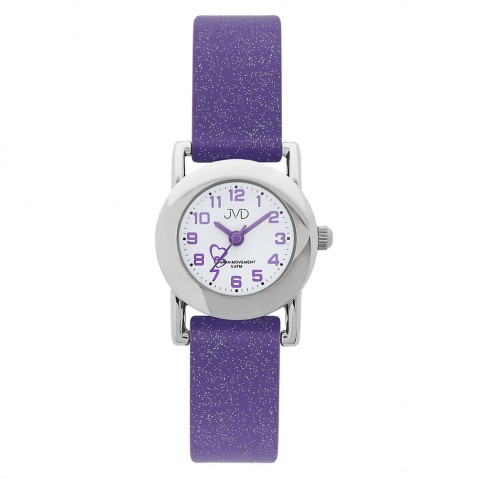 Náramkové hodinky JVD Basic fialové se třpytkami