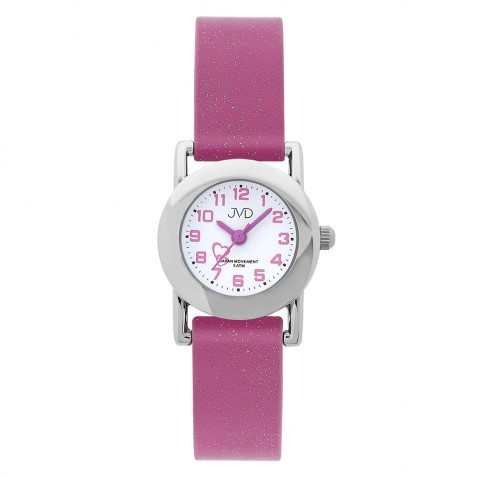 Náramkové hodinky JVD Basic růžové se třpytkami