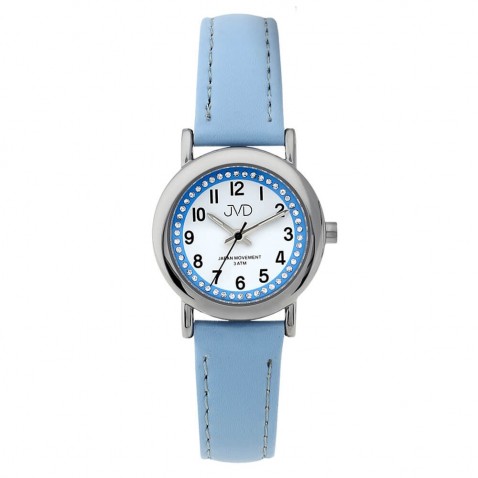 Náramkové hodinky JVD modré s kamínky