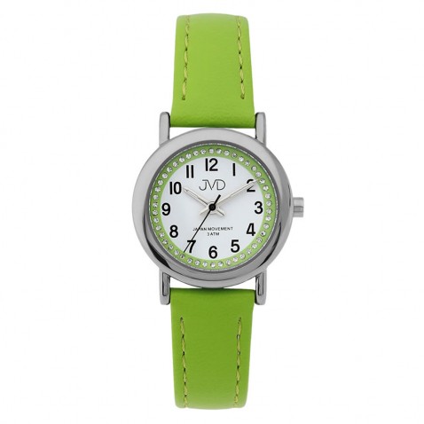 Náramkové hodinky JVD zelené s kamínky