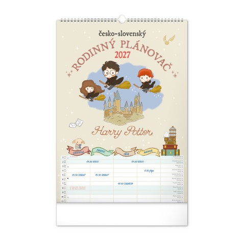 NOTIQUE Nástěnný kalendář Rodinný plánovací Harry Potter XL 2027, 33 x 46 cm