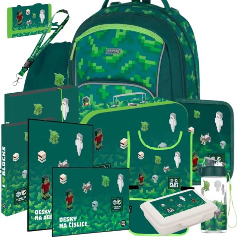 Školní batoh OXYGO Playworld Pixel - 13dílný set