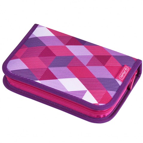 Penál Herlitz Růžové kostky