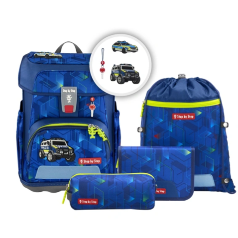 Školní aktovka CLOUD Step by Step Police Truck Charly 5dílný set, ARG
