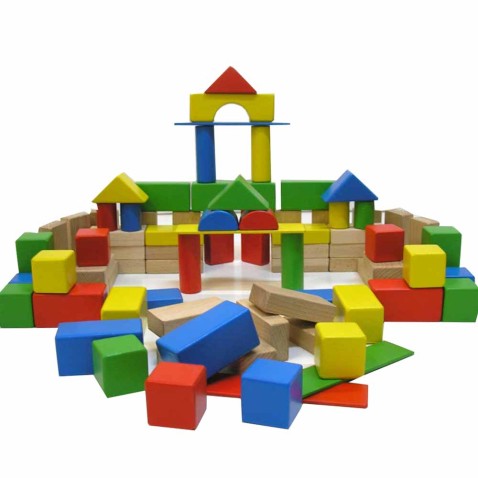 Dřevěná stavebnice Kostky barevné