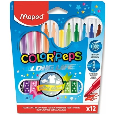 Dětské fixy Maped Color'Peps Long Life 12 barev