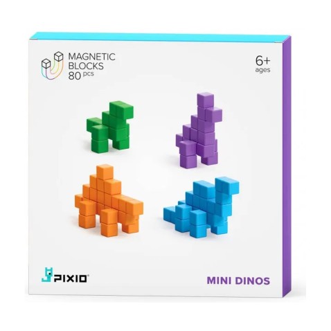 PIXIO magnetická stavebnice - Mini Dinos - 80 ks
