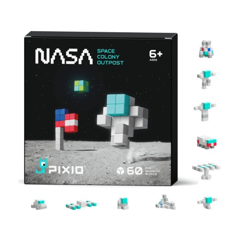 PIXIO magnetická stavebnice - NASA Space Colony - 60 ks