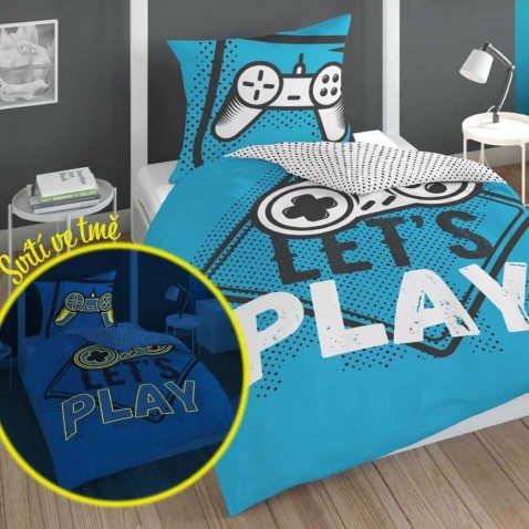 Svítící povlečení Play Game blue