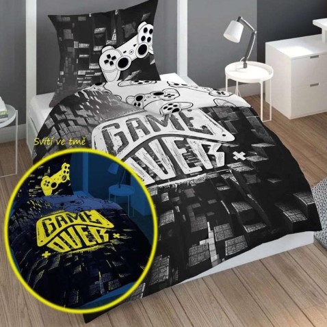 Svítící povlečení Game Over