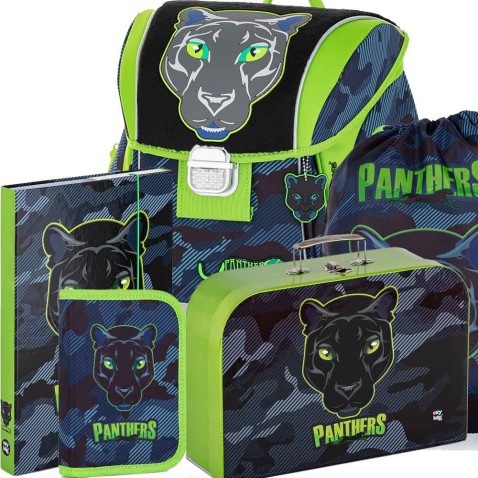 Školní aktovka Oxybag PREMIUM LIGHT Panter 22 5dílný set