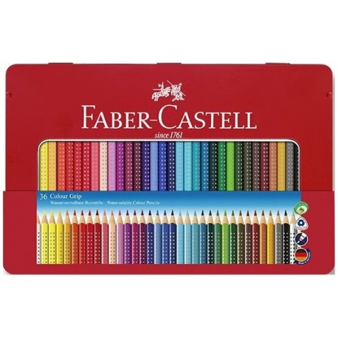 Pastelky Faber-Castell Grip 2001 plechová krabička 36 barev
