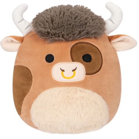 SQUISHMALLOWS Hnědý strakatý býk - Shep, 30 cm