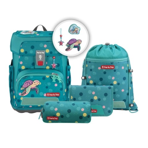 Školní aktovka Step by Step CLOUD, Turtle Josie - 5 dílný set